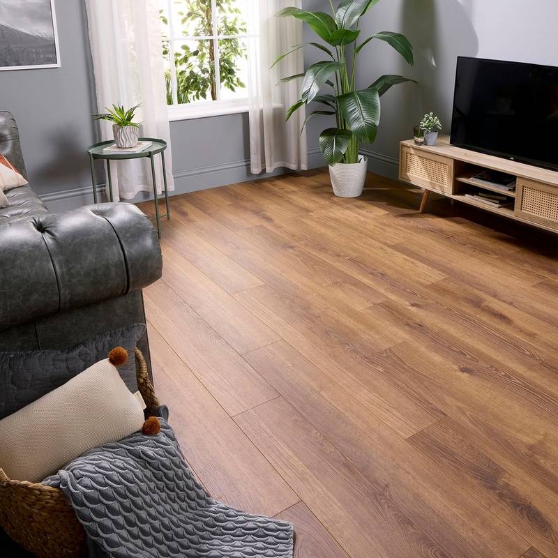 Embrace Pro  Laminate Flooring 14mm Smoked Oak AC5 Built-in Underlay - image 4