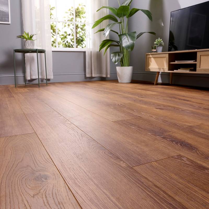 Embrace Pro  Laminate Flooring 14mm Smoked Oak AC5 Built-in Underlay - image 2