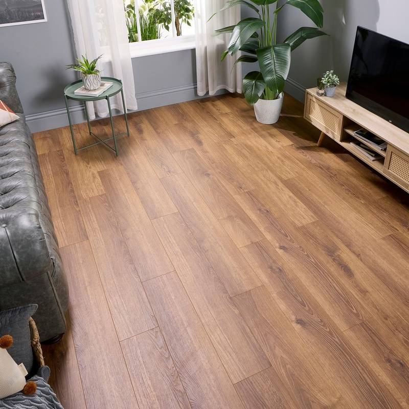 Embrace Pro  Laminate Flooring 14mm Smoked Oak AC5 Built-in Underlay - image 5