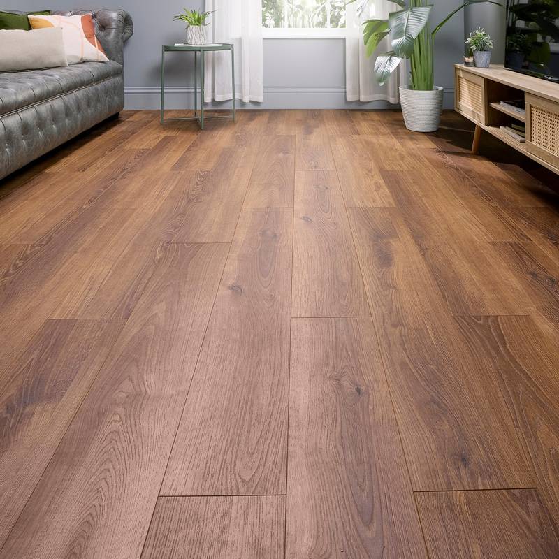 Embrace Pro  Laminate Flooring 14mm Smoked Oak AC5 Built-in Underlay - image 7