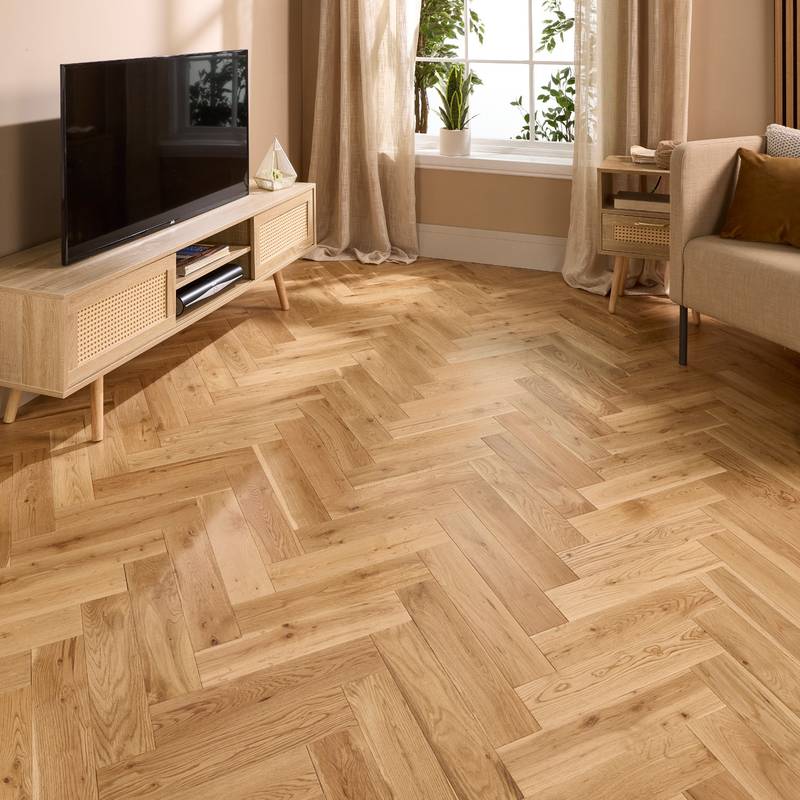 Herringbone Solid Wood Flooring 18mm Natural Matt Lacquer - image 4