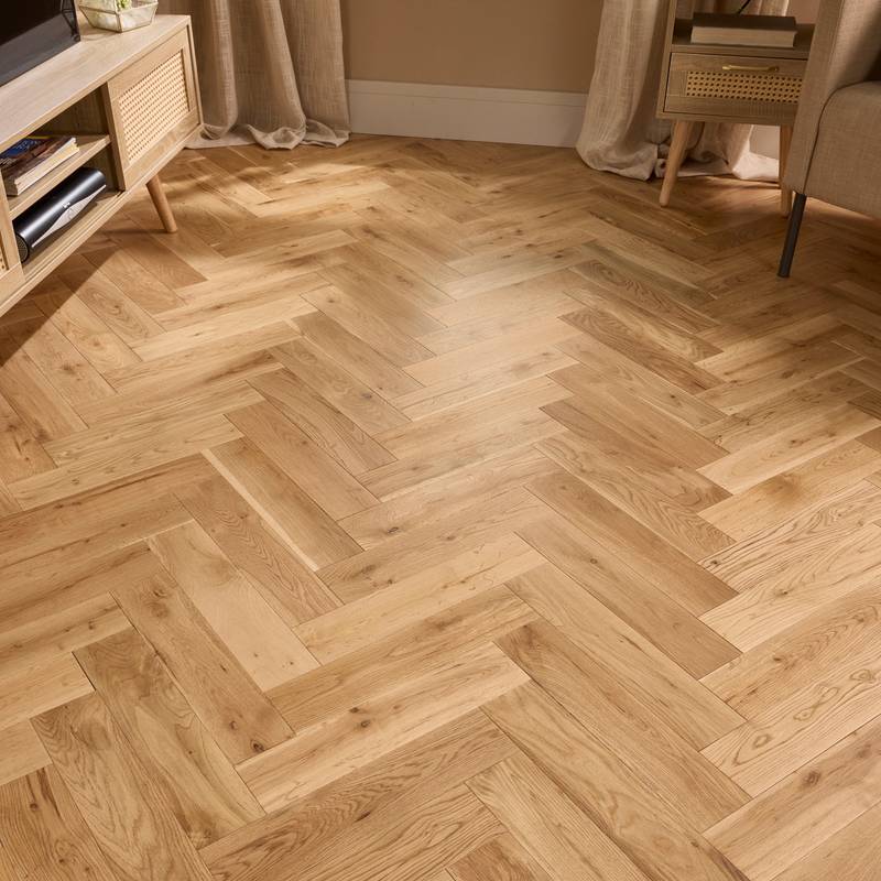Herringbone Solid Wood Flooring 18mm Natural Matt Lacquer - image 5