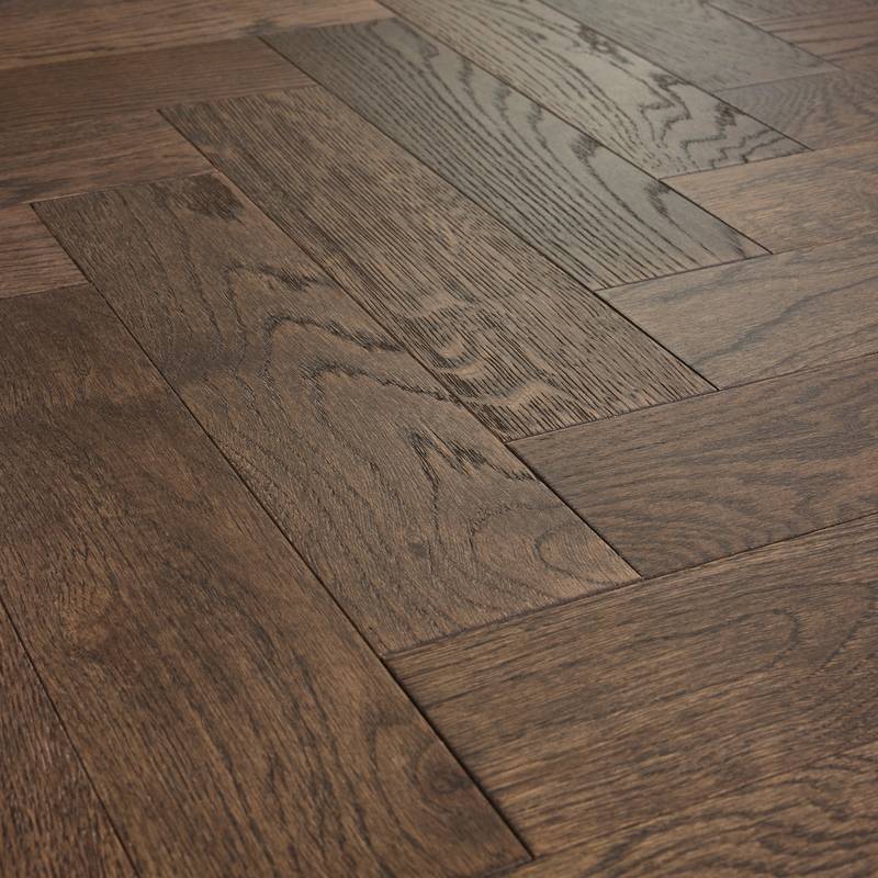 Herringbone Parquet Engineered Wood Flooring 12mm Smoked Brushed Lacquer - image 5