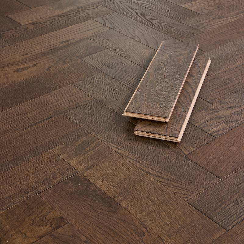 Herringbone Parquet Engineered Wood Flooring 12mm Smoked Brushed Lacquer - image 10