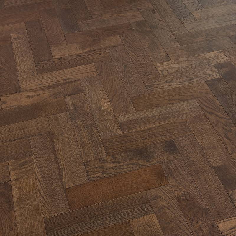 Herringbone Parquet Engineered Wood Flooring 12mm Smoked Brushed Lacquer - image 8