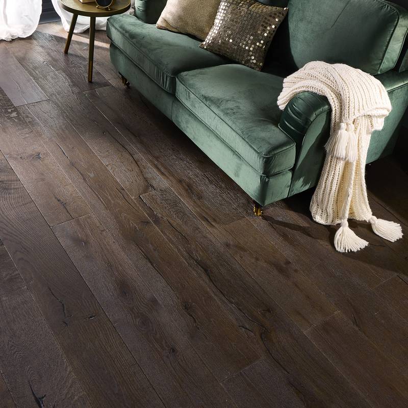 Loire Engineered Wood Flooring 15mm x 190mm Dark Distressed Wax Oiled - image 8