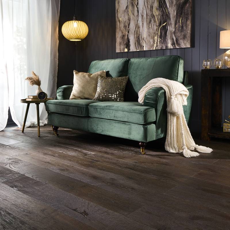 Loire Engineered Wood Flooring 15mm x 190mm Dark Distressed Wax Oiled - image 6