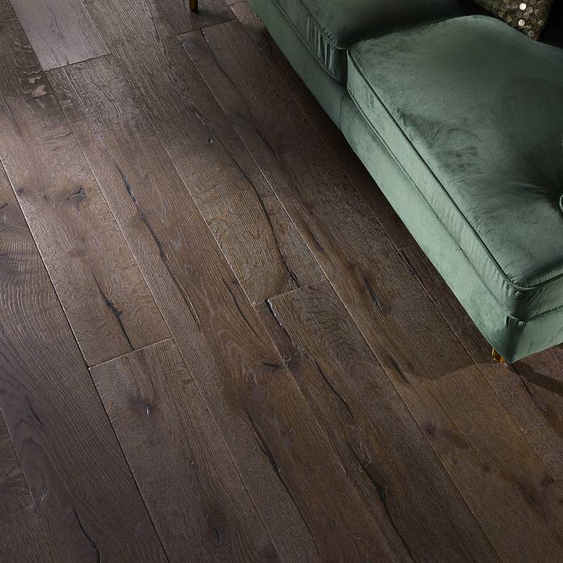 Loire Engineered Wood Flooring 15mm x 190mm Dark Distressed Wax Oiled - image 3