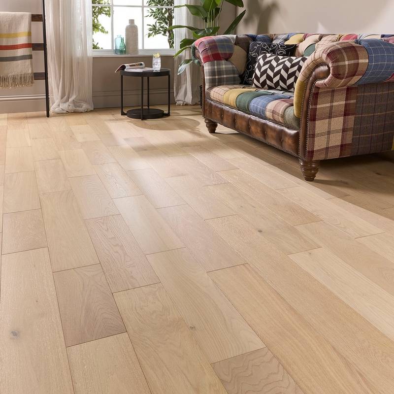 Abbey Danson Nude Oak 14mm x 165mm Brushed Matt Lacquered Engineered Wood Flooring - image 5
