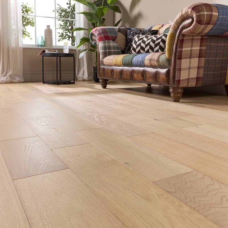 Abbey Danson Nude Oak 14mm x 165mm Brushed Matt Lacquered Engineered Wood Flooring - image 8