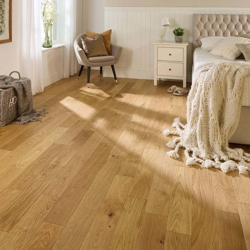 Abbey sawtry 14mm oak brushed matt lacquer engineered wood flooring