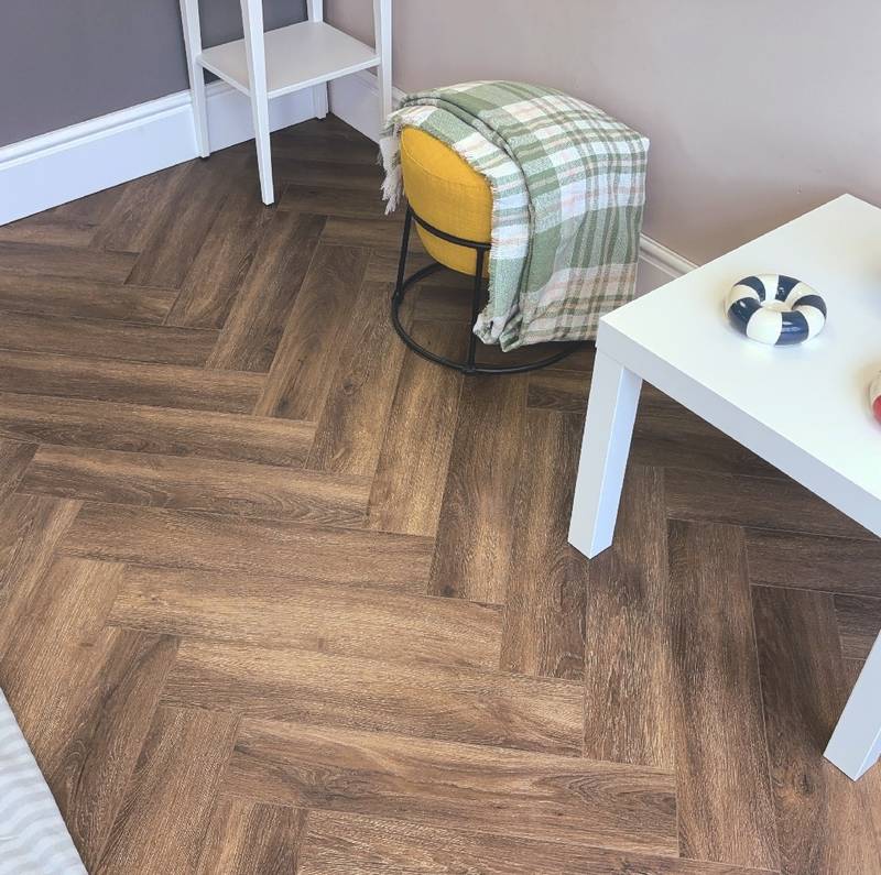 Aqua Plank Hazel Oak Herringbone Click Vinyl - image 5