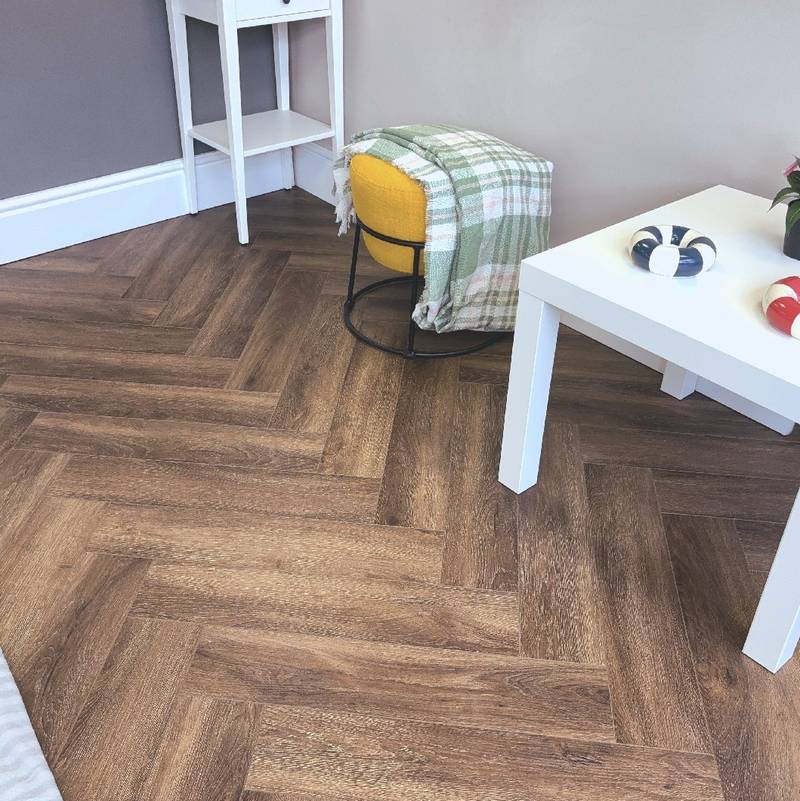 Aqua Plank Hazel Oak Herringbone Click Vinyl - image 6