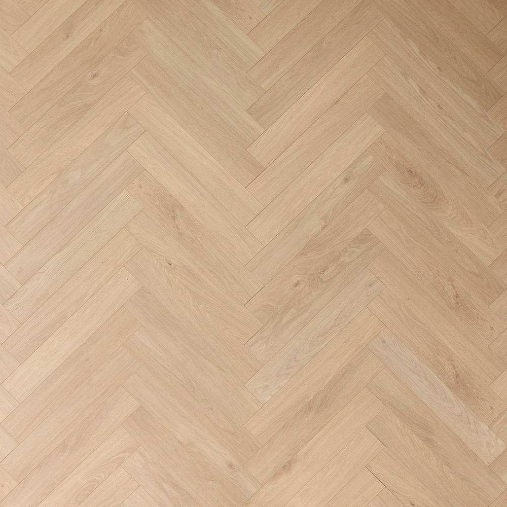 Embrace Herringbone Laminate Flooring Arctic Beige 14mm Built-in Underlay - Big