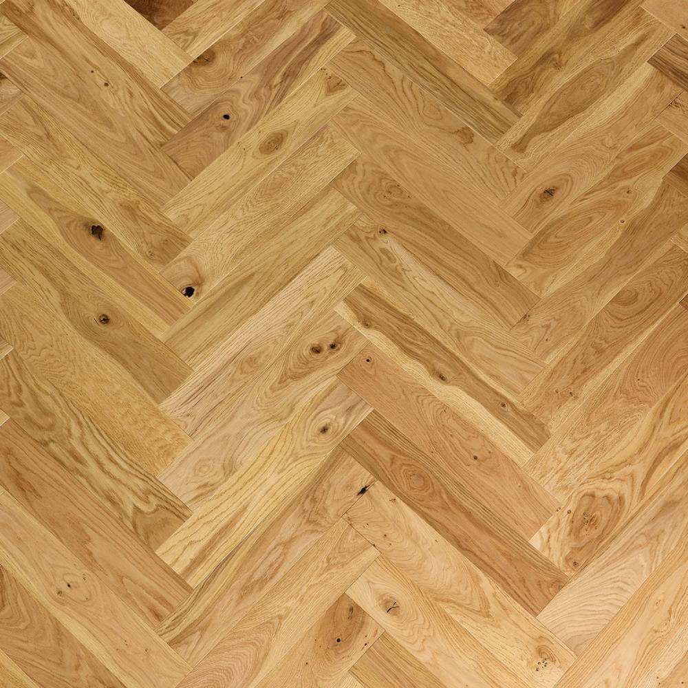 Herringbone Parquet Engineered Wood Flooring 14mm Essential Oak Brushed Lacquer - Big