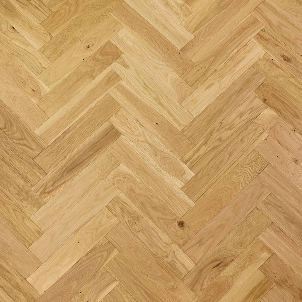 Herringbone Parquet Engineered Wood Flooring 14mm Stripped Oak Brushed Oiled - Big