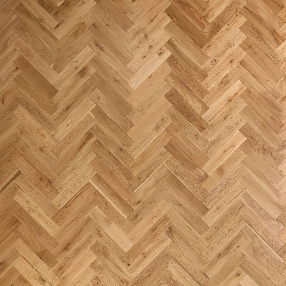 Herringbone Solid Wood Flooring 18mm Natural Matt Lacquer - Big