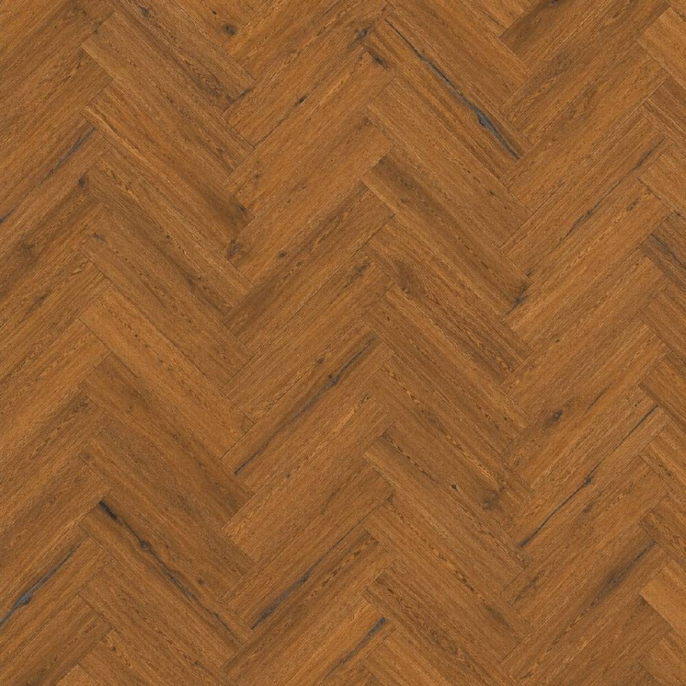 Herringbone Parquet Distressed Engineered Wood Flooring 15mm Double Smoked Hard Wax Oiled - Big