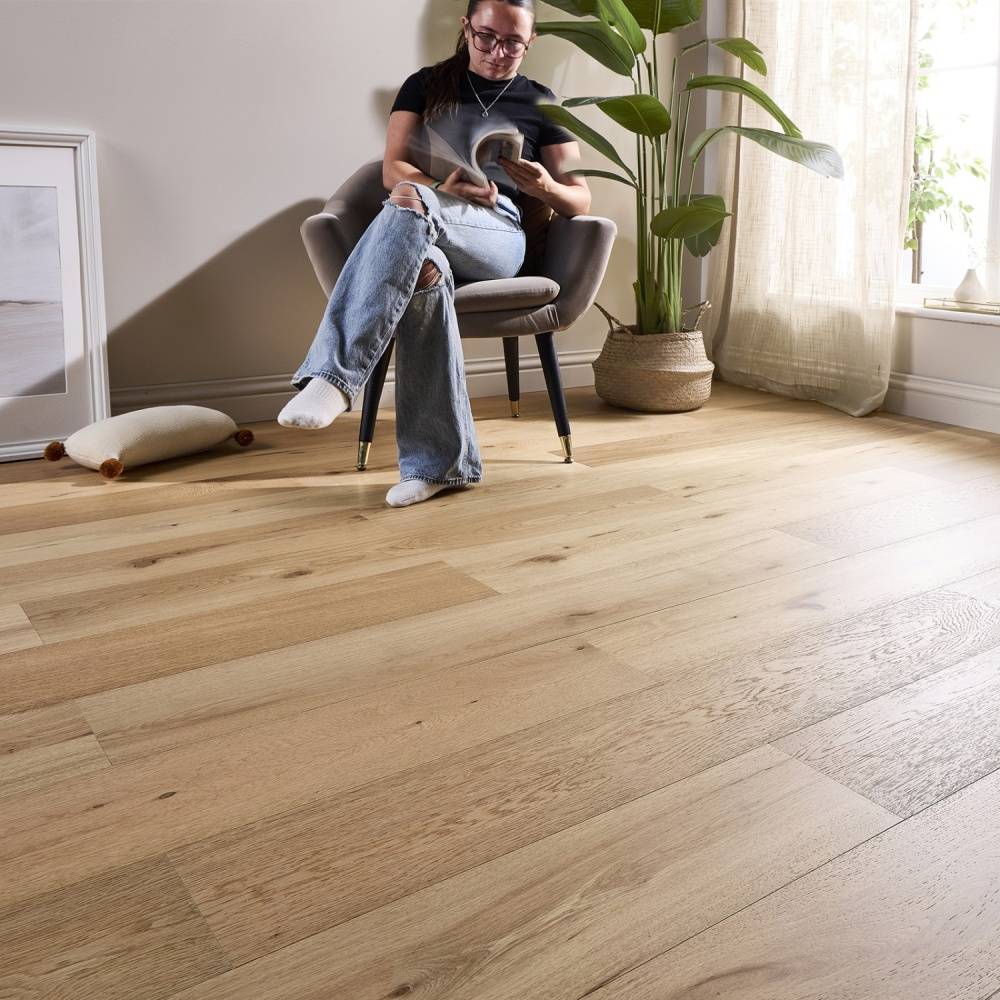 Manor Artisan Click Engineered Wood Flooring 10mm x 185mm Natural Oak Brushed Lacquer