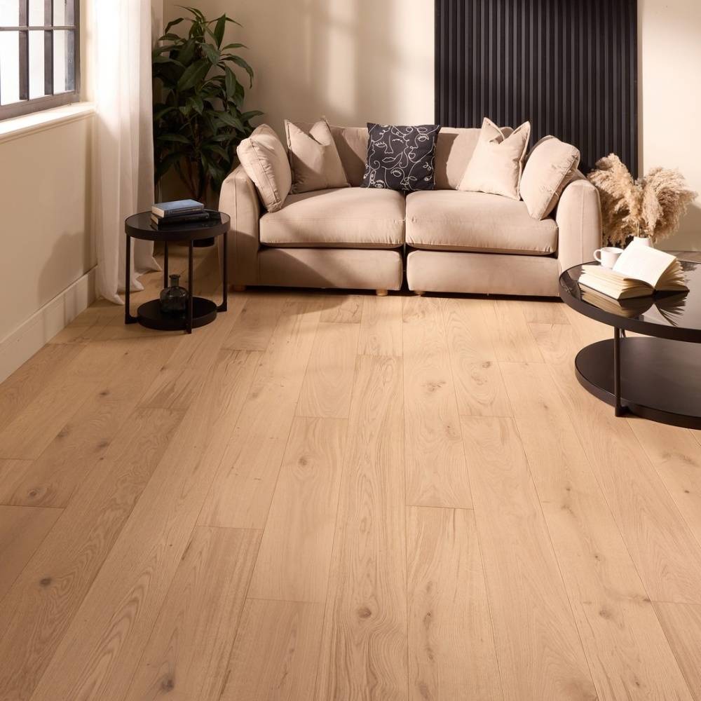 Abbey Mepkin Engineered Wood Flooring 14mm x 190mm Linen Oak Brushed Matt Lacquer