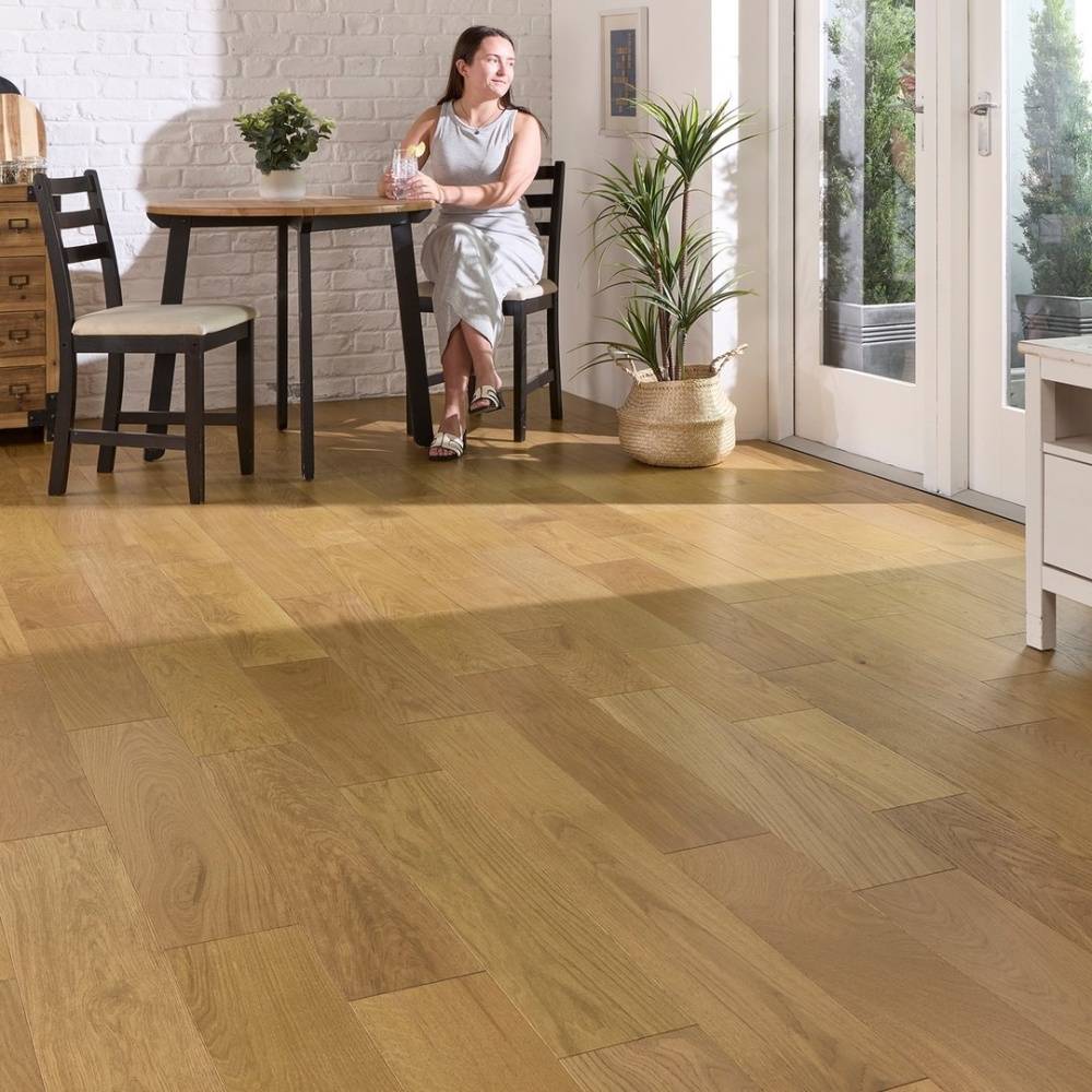 Abbey Standen Oak Golden Engineered Flooring 14mm x 165mm Brushed Matt Lacquered 