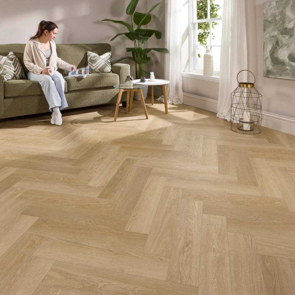 Aqua Plank Pure Oak Herringbone Click Vinyl