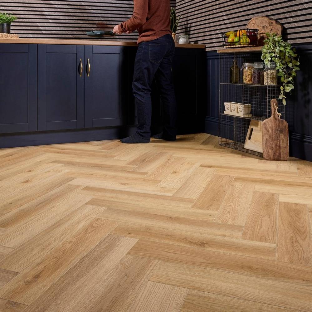 Aqua Plank Nature Oak Herringbone Click Vinyl