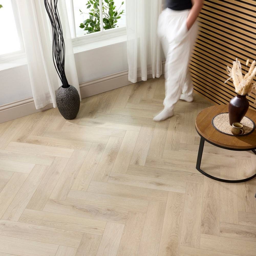 Aqua Plank Shingle Oak Herringbone Click Vinyl Flooring