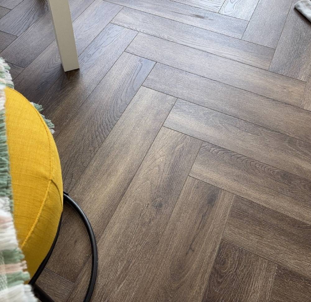 Aqua Plank Hazel Oak Herringbone Click Vinyl