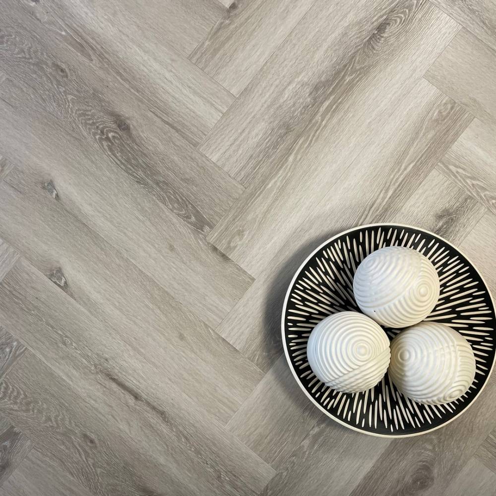 Aqua Plank Italian Oak Herringbone Click Vinyl - Big