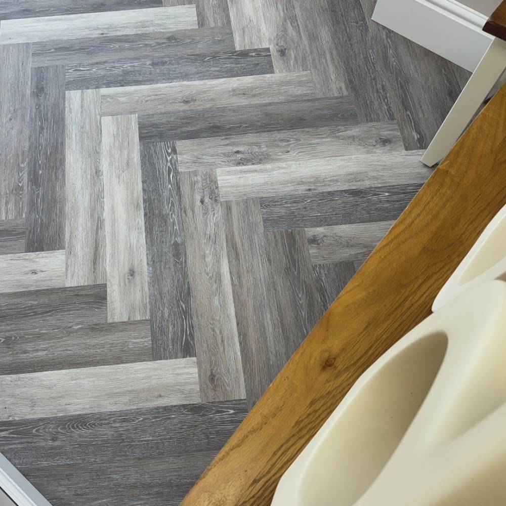 Chic Parquet LVT Dry Back Flooring Driftwood 8006