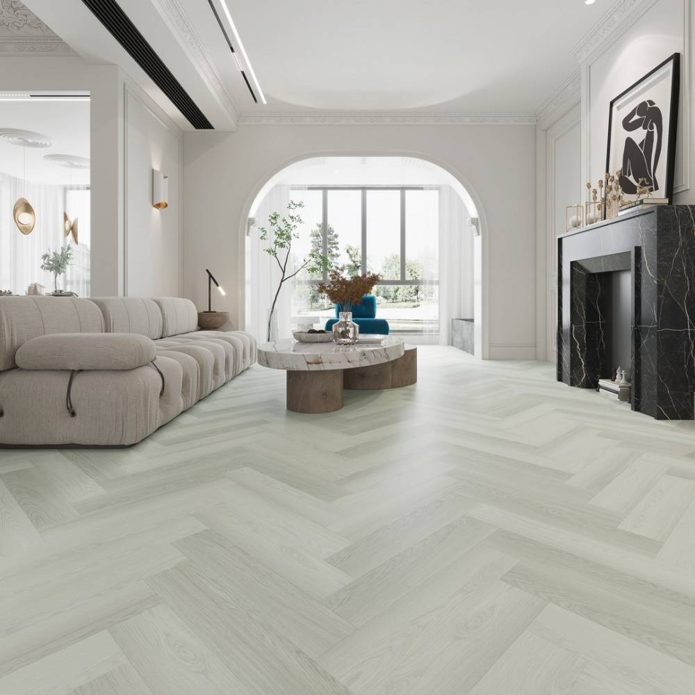 Chic Parquet LVT Flooring Dry Back Pale Oak 8008