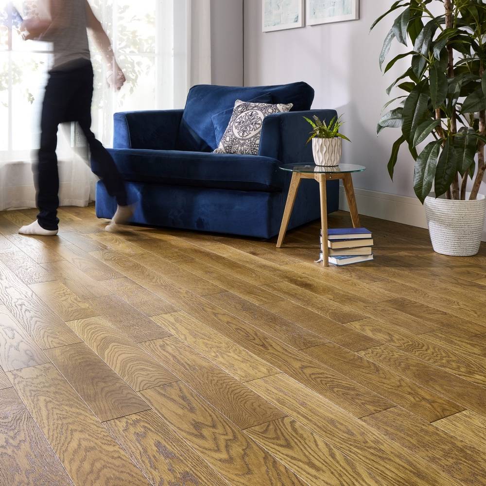 Abbey Denny Engineered Wood Flooring 14mm x 125mm Golden Oak Brushed Matt Lacquer 