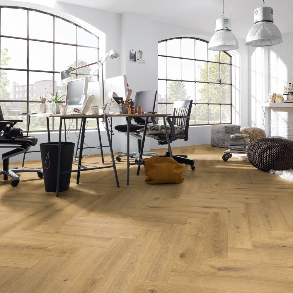 Embrace Herringbone Laminate Flooring 10mm Tricat Oak 6018