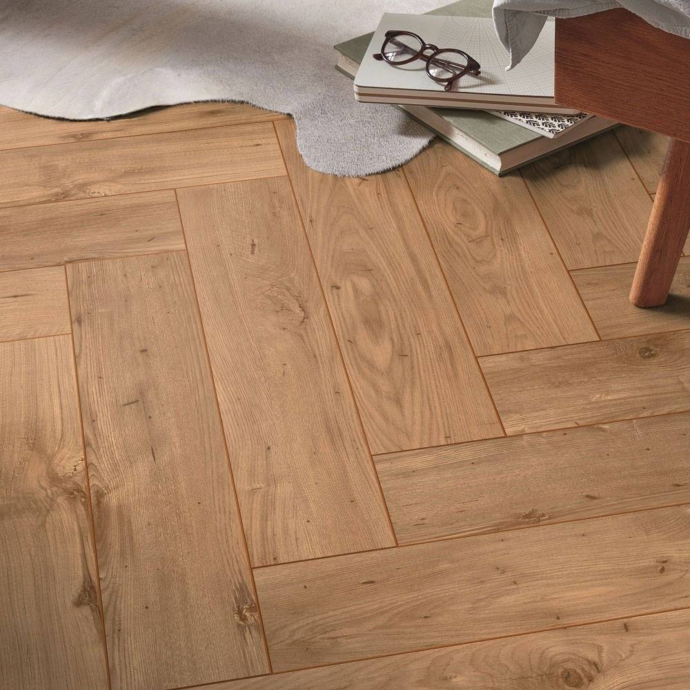 Embrace Herringbone Laminate Flooring Windsor Oak 10mm 1001 - Big