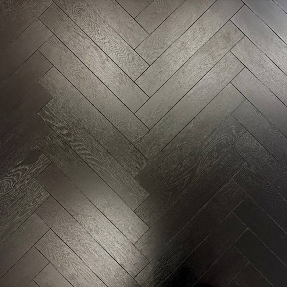Embrace Herringbone Laminate Flooring Midnight Oak 12mm   - Big
