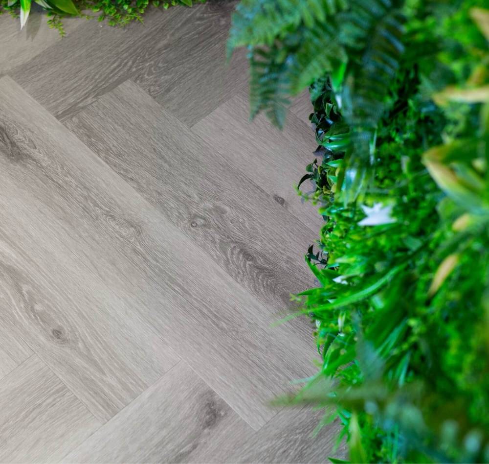 Aqua Plank Italian Oak Herringbone Click Vinyl