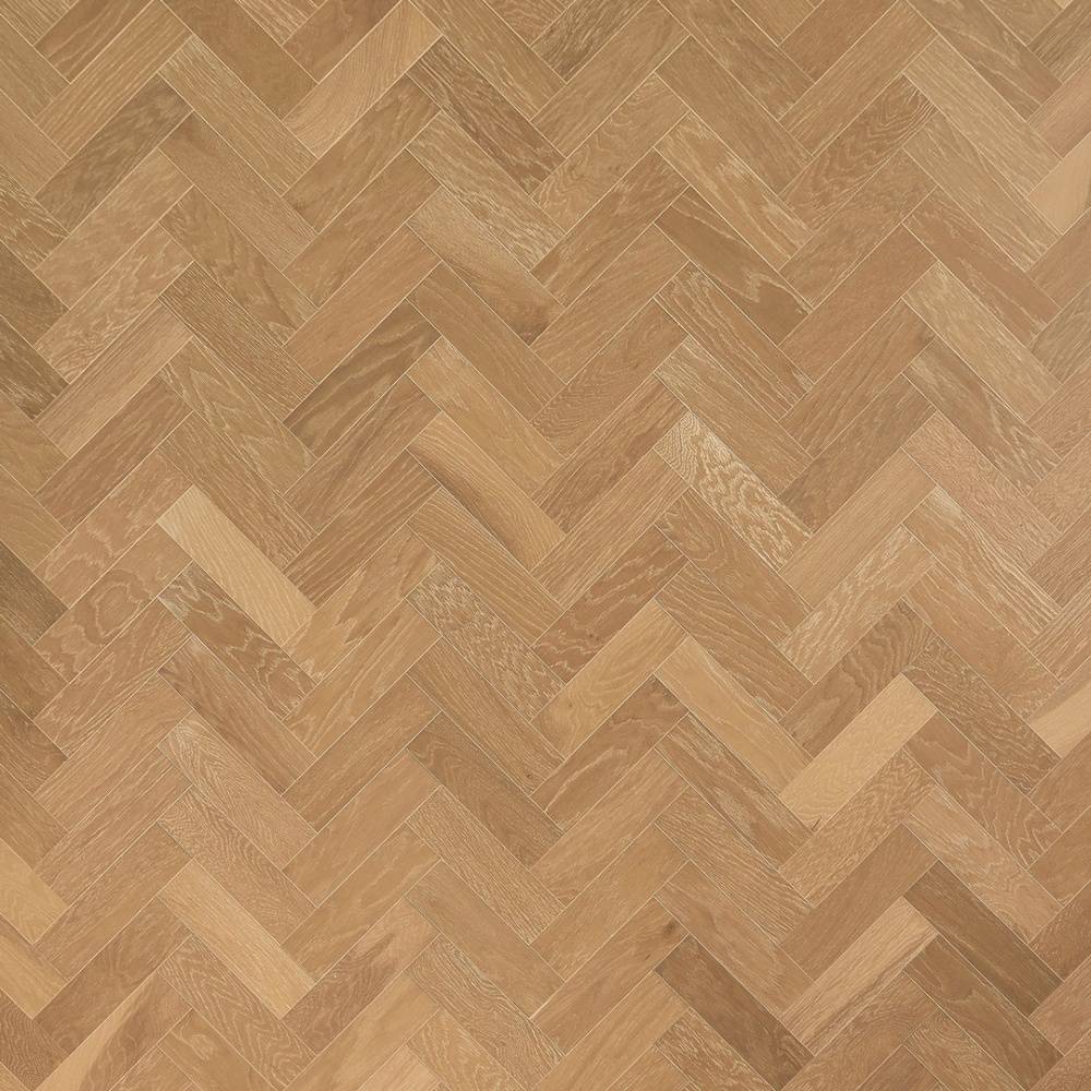 Herringbone Parquet Engineered Wood Flooring 10mm Smoked White Oak Brushed Matt Lacquer - Big