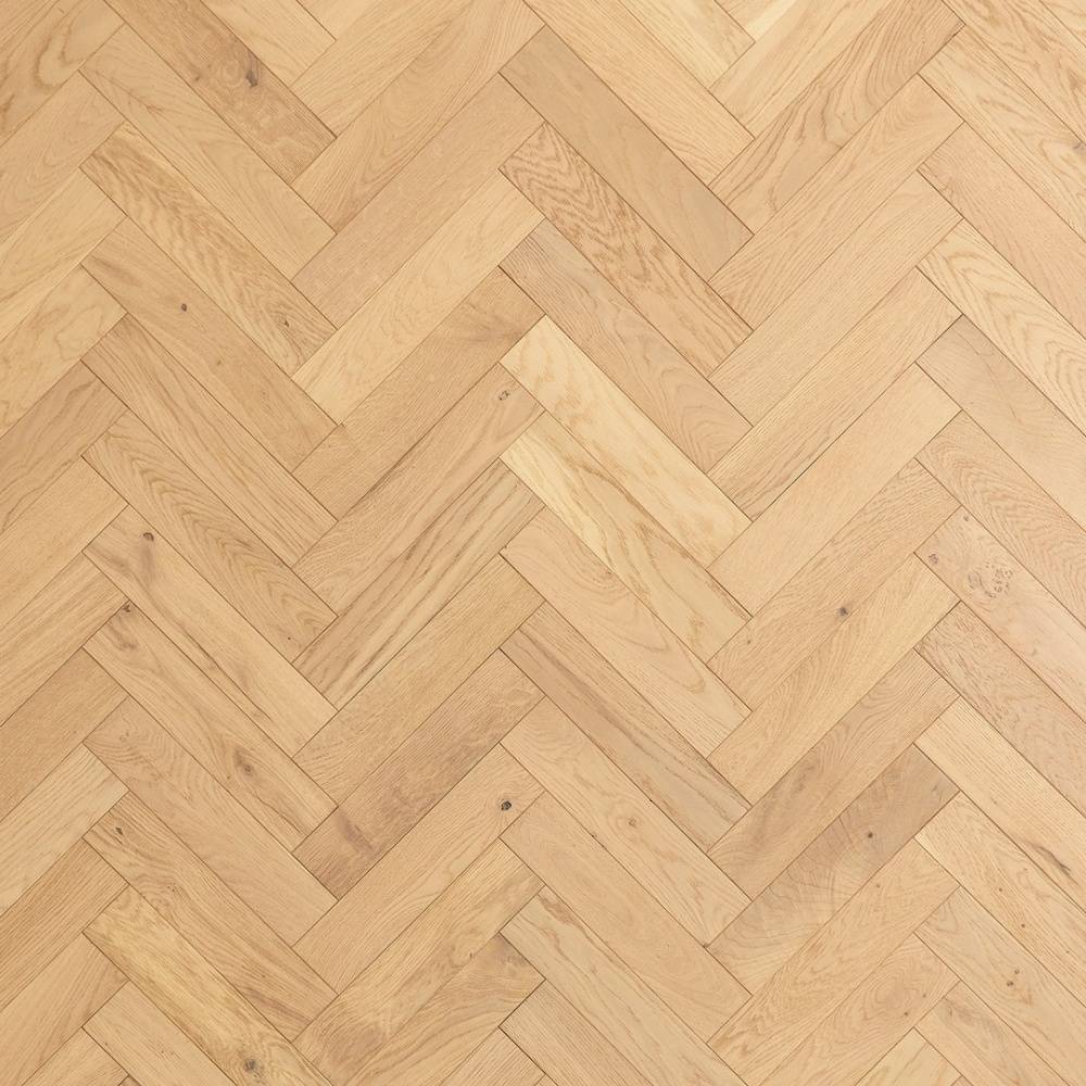 Herringbone Parquet Engineered Wood Flooring 18mm Nude Brushed Matt Lacquered  - Big