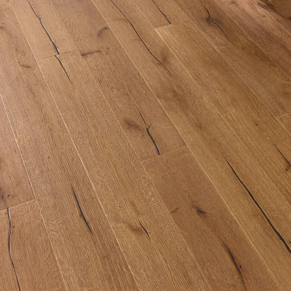 Loire Engineered Wood Flooring Golden Oak Distressed Wax Oil 15mm x 190mm  - Big