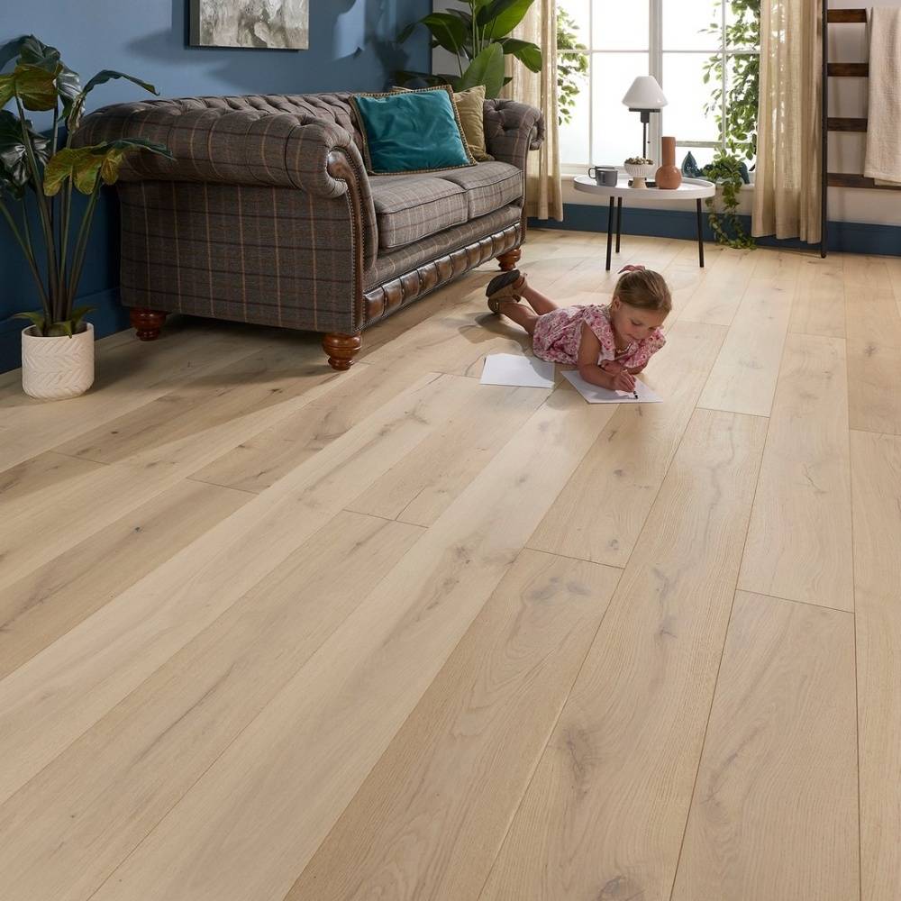 Manor Lytham Engineered Wood Flooring 18mm x190mm Nude Brushed Matt Lacquer