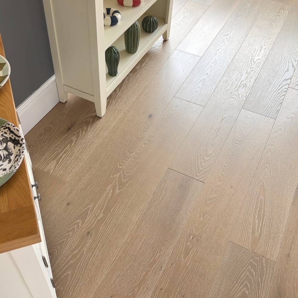 Manor Newton Engineered Wood Flooring 18mm x 180mm Smoke White Brushed Matt Lacquer 