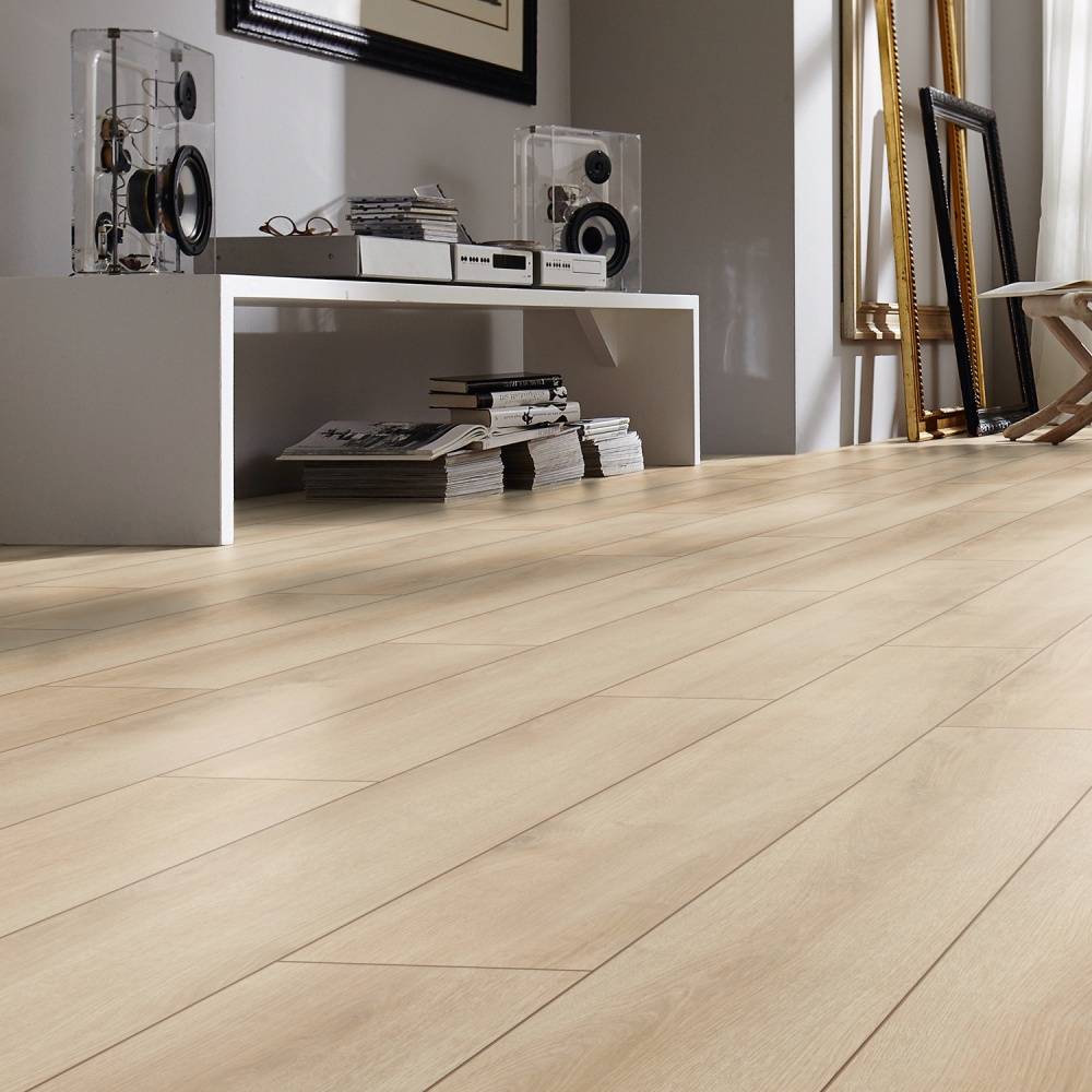 Prestige Beige Oak 7mm V-Groove Click Laminate Flooring 3902