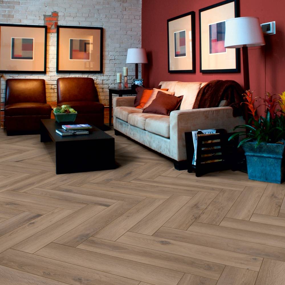 Prestige Herringbone Laminate Flooring Ambient Oak 8mm 3766
