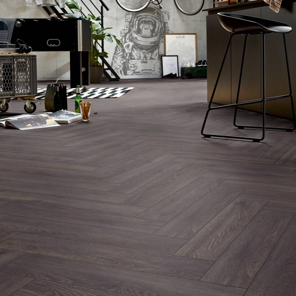 Prestige Herringbone Laminate Flooring Charcoal 8mm 6010