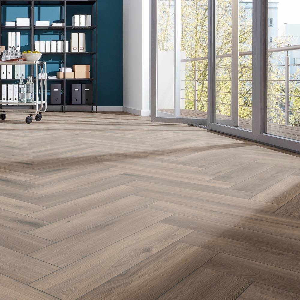 Prestige Herringbone Laminate Flooring Smokey Oak 8mm 3860