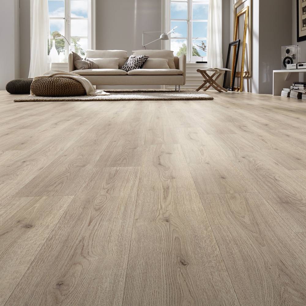 Prestige Oak Grey 7mm V-Groove Click Laminate Flooring 3126