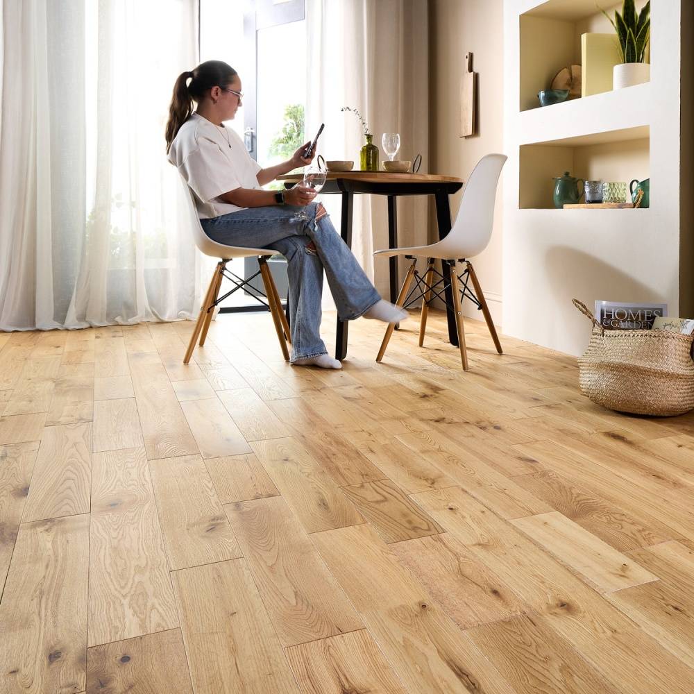 Byland 18mm x 120mm  Solid Wood Flooring Natural Brushed Uv Oiled