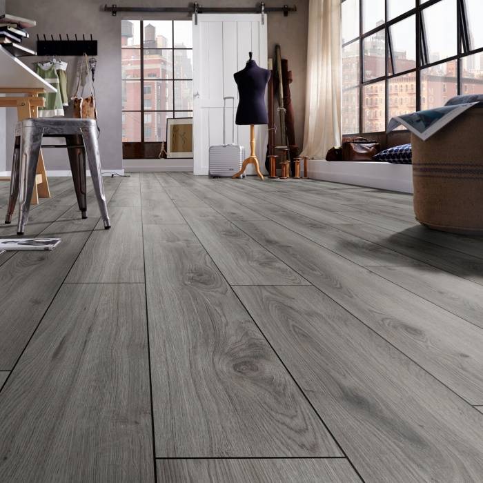 Prestige 7mm Dusky Grey Oak Laminate Flooring