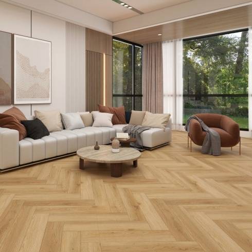 Aqua Plank Nature Oak Herringbone Click Vinyl